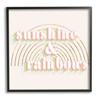 Stupell Sunshine And Rainbows Retro Typography Pop Round Beige 24 X 24
