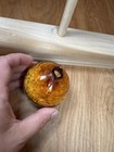Antique Amber 3-piece Mold Glass Target Ball Trap Practice Material Inside