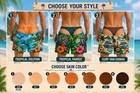 Men s Funny Fake Thong Beach Shorts  Tropical Illusion Board Shorts  s-5xl 