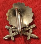 Ww2 German Oak Leaf W Swords Badge 800 Silver Steinhauer   L  ck L  denscheid Pin