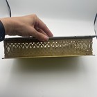 Vtg Tissue Box Holder Cover Hand Painted Toleware Metal 1950s Mcm