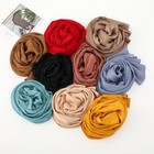 Women Muslim Chiffon Hijab Shawls Scarf Hijab Solid Color Wrinkle Scarves Soft