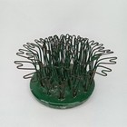 Antique 1930s Blue Ribbon Metal Hairpin Flower Frog Cuyahoga Falls Oh Signed
