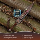 Tourbon Retro Leather Rifle Sling Gun Ammo Carrying Strap W knife Sheath Pocket