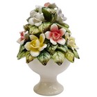 Small Scale Bone China Hand-painted Floral Topiary 6 5 h