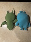 Vintage Uglydoll Lot Poe Green Bat   Babo s Bird Blue Plush Pretty Ugly Original