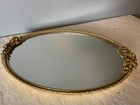 Vintage Mid-mod Rare Matson Gold Ormolu Rose Floral 17 x 12 5    Oval Vanity Tray