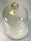Large Antique Hand Blown Glass Dome W  Handle Cloche Display Case Height 12 X 8 