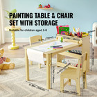 Kids Art Table And 2 Chairs Toddler Craft And Play Table With A Cabinet
