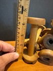 Lot Of 10 Vtg Textile Industrial Wood Spools Weaving Thread Sewing Primitive