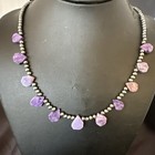 Purple Charoite Teardrop Navajo Pearls Sterling Silver Necklace 20  17933