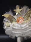 National Tinsel Co  Vintage Spun Glass Angel Christmas Tree Topper  read 