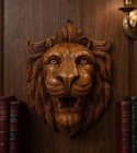 Vintage Hand Carved Wood Lion Head Wall Hanging Art  Sculpture Decor