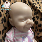 18 5  Unpainted Girl Doll Full Body Soft  Silicone Lifelike Newborn Reborn Baby