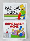 2 Vintage 1990 The Simpsons Signs Bart Simpson Radical Dude Home Tv Cartoon 90s