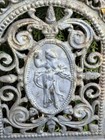 Antique Cast Iron Arch Top Fireplace Grate Insert Ornate Victorian Furnace C1865
