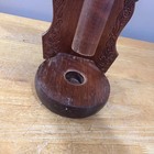 Vtg Rustic Hand Carved Wood Paper Towel Holder Fruit Floral Relief Farmhouse