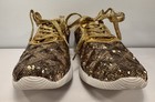 Belos Women s Size 10 Sequined Shoes Gold Lightweight Metallic Tennis Shoes