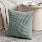 2 Packs Grey Blue Decorative Throw Pillow Covers 18x18 Inch For Couch Bed Sof   