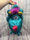 Fisher-price Big Things Teal   Pink Large Plush Hanging Stuffed Animal 1994