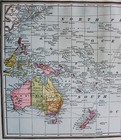 Cram s Atlas Map Page Plate Of Oceania Pacific Ocean Islands 1891 Vintage
