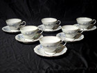 Vintage Johann Haviland Bavaria Blue Garland Coffee Cup And Saucer - Set Of 6
