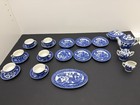 Vintage 1950s Blue Willow Child   s Tea Set Of 26 Piece Mib Sears Roebuck Japan