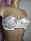 Vtg Maidenform 34c Satin   Lace Rendezvous Strapless Underwire Bra  8355 White
