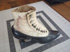 Antique Women s Victorian Edwardian Button Up Tu Tone Single Boot