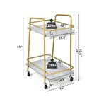 Costway Gold Serving Cart Utility Trolley On Wheel Rolling Kitchen Rack W handle
