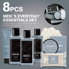 Bath Body Care Spa Gift Basket Sets For Men - 8 Pcs Luxury Leathers Scented Skin