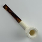 Block Meerschaum Lattice Billiard Pipe -  Handmade Includes Case -estate Owned