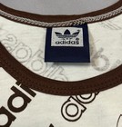 Vintage Adidas Trefoil Tank Top 70s 80s Brown Trim Men   s Small All   over Logo