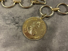 Vintage Gold Tone Metal Chain Hip Belt Statement - Maria Theresia Coin