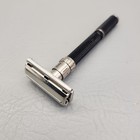 Vintage Gillette Safety Razor Black Beauty Long Handle Adjustable O-1 1969