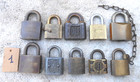 10 Mix Random Vintage  Padlocks No Keys  Art  Collectors    Some Rare  