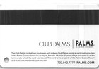 Palms Casino - Las Vegas  Nv - 14th Issue Slot Card  Rev Palms Logo Right blank