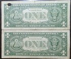 Lot Of 2 Series 1957  1 Silver Certificates Blue Seal U s  Notes Circulated
