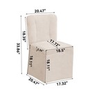 2set Linen Dining Chairs Upholstered Armless Single Sofa Chair Living Room Beige