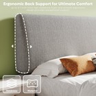 Pinmoco Fabric Gray Upholstered Foam Headboard For Queen Bed  Removable Cover