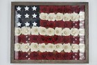 Shadow Box  11  X 14  Floral American Flag  each Flower Is Handmade In The Usa  