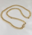 Men 14k Gold Plated Cuban Curb Link Chain Necklace 24 
