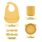 Babyx Silicone Feeding Set 5pc Suction Bowl Training Spoon Fork Cup Bib Blw Baby
