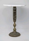 Vintage 17  Marble   Brass Plant Stand Pedestal Accent Table Price Regency 