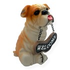 Welcome English Bulldog Statue Puppy Dog Realism Lifelike Real-life Style Decor