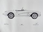 1959 Corvette Convertible Lithograph Print Kik Ltded Ap Artist s Collection