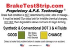 Brake Fluid Test Strips  50 Bottle  Aps Color Key Showing Good bad  Free Ship