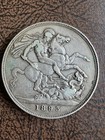 Great Britain 1893 Queen Victoria St George Full Crown Sterling Silver