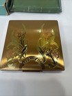 Lot Of 2 Vintage Powder Compact Elgin Gold Tone Powder Floral Scroll Columbia