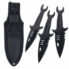 Asr Tactical 3pc Stainless Steel Shark Full Tang Throwing Knives Set
